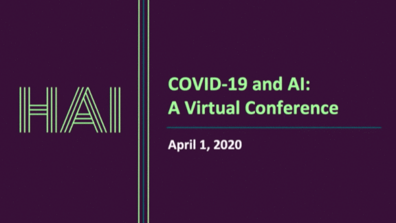 Screen capture of online conference called Covid-19 and AI