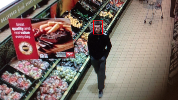 Face recognition system in a supermarket
