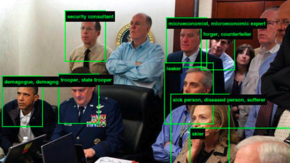 ImageNet face recognition labels on a picture 