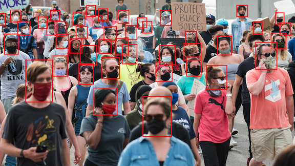 Face recognition system working on people wearing masks