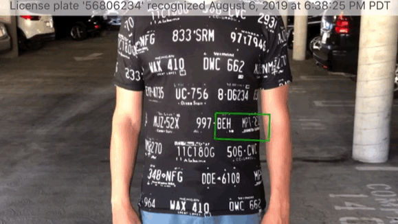 T-shirt covered with images of license plates