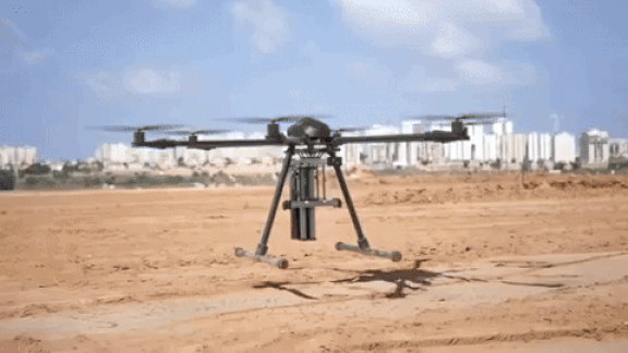 Drone used for surveying on construction site