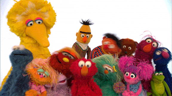Sesame Street characters together