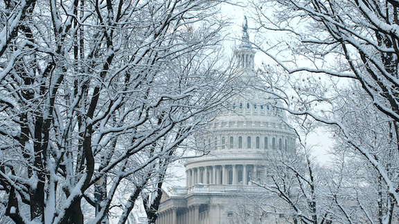 US Capitol during winter
