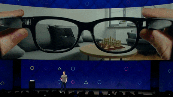 Mark Zuckerberg talking about Facebook's smart glasses 
