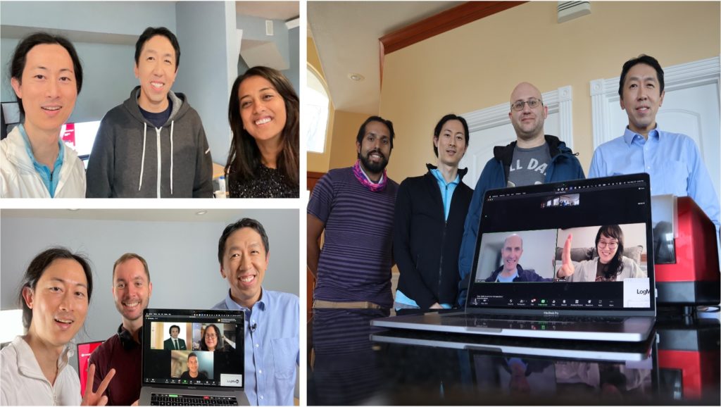 Andrew Ng and the team that helped develop the new Machine Learning Specialization. 